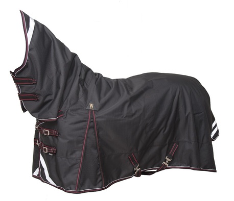 WAHLSTEN ULTIMATE 1200D+0G/150G/300G FULLNECK TURNOUT RUG, BLACK